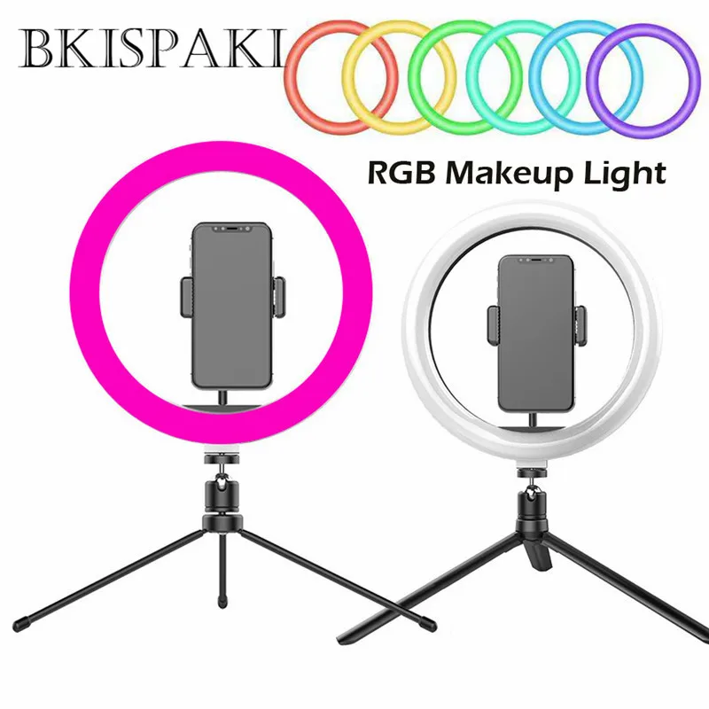 

RGB Colors 10 inch Ring Light 26cm LED Dimmable Selfie Video Studio Fill Light Makeup Lamp For Youtube Vlog Photo Camera DSLR