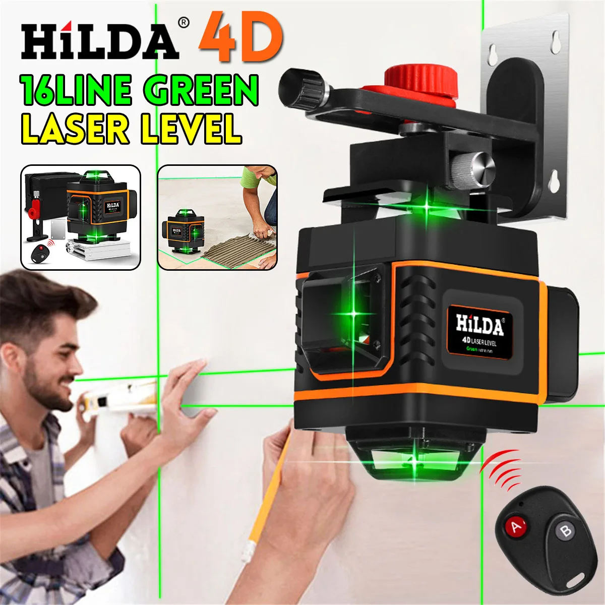 16 Lines 3D Adjustable Laser Level 360 Self Leveling Horizontal Vertical Cross Green Laser Waterproof Beam Measuring Equipment
16 Lines 3D Adjustable Laser Level 360 Self Leveling Horizontal Vertical Cross Green Laser Waterproof Beam Measuring Equipment