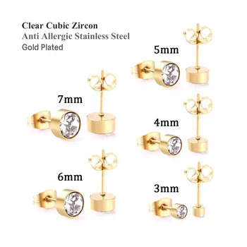 LUXUKISSKIDS 5pairs/lots Round Cubic Zirconia Stud Earring Sets Stainless Steel Gold/Silver/Rose Gold/Black Earring Brinco Gift
LUXUKISSKIDS 5pairs/lots Round Cubic Zirconia Stud Earring Sets Stainless Steel Gold/Silver/Rose Gold/Black Earring Brinco Gift