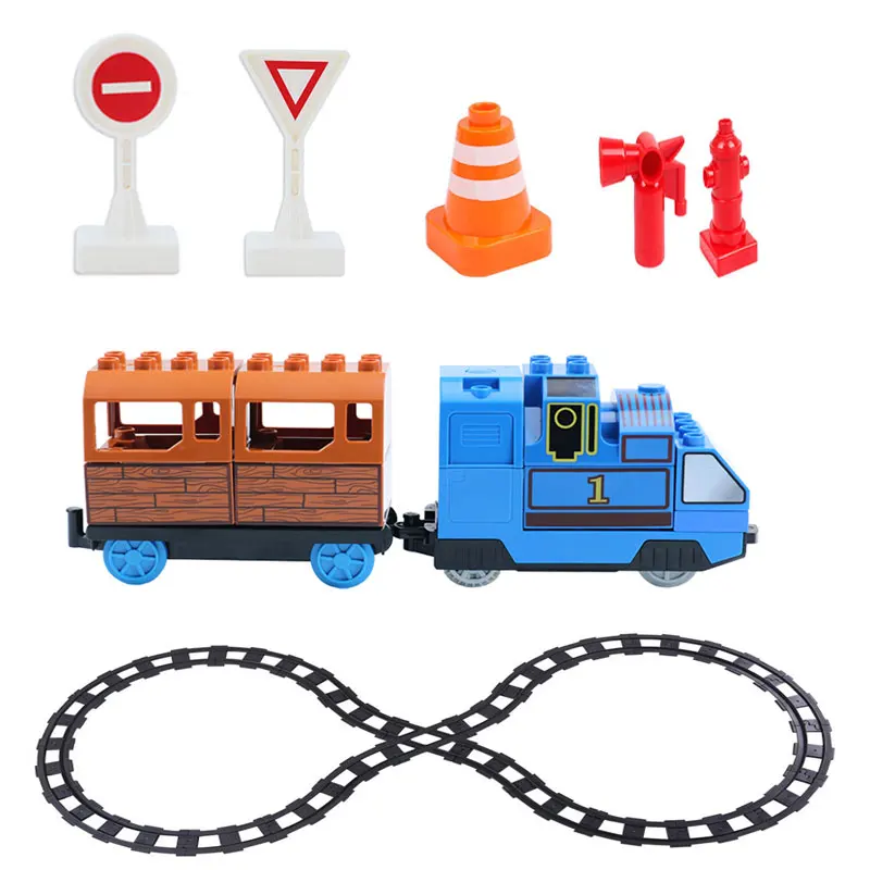 Big Size Bricks DIY Building Blocks Train Track Assembly Bridge Compatible with Duploed Educational Toys for Children Gifts
Big Size Bricks DIY Building Blocks Train Track Assembly Bridge Compatible with Duploed Educational Toys for Children Gifts