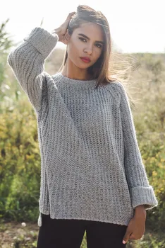 Women Autumn Winter Fashion Pullovers Sweater Lady Loose Knitted Sweater One Size Rolled Sleeve Sweaters For Female
Women Autumn Winter Fashion Pullovers Sweater Lady Loose Knitted Sweater One Size Rolled Sleeve Sweaters For Female