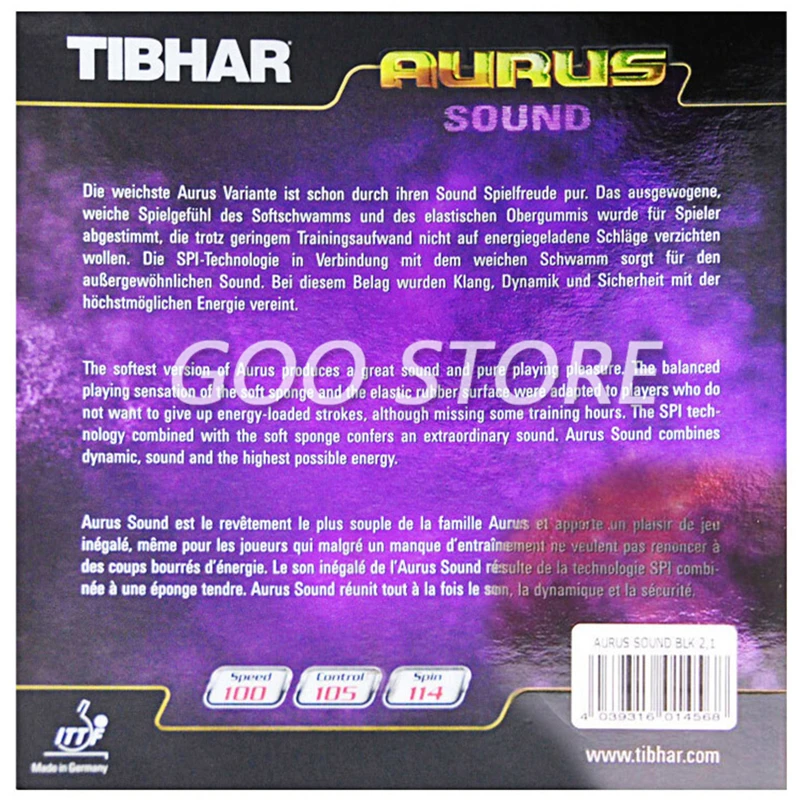 TIBHAR AURUS / AURUS SOUND / SOFT Orignal TIBHAR Table Tennis Rubber Ping Pong Sponge TIBHAR AURUS / AURUS SOUND / SOFT Orignal TIBHAR Table Tennis Rubber Ping Pong Sponge
