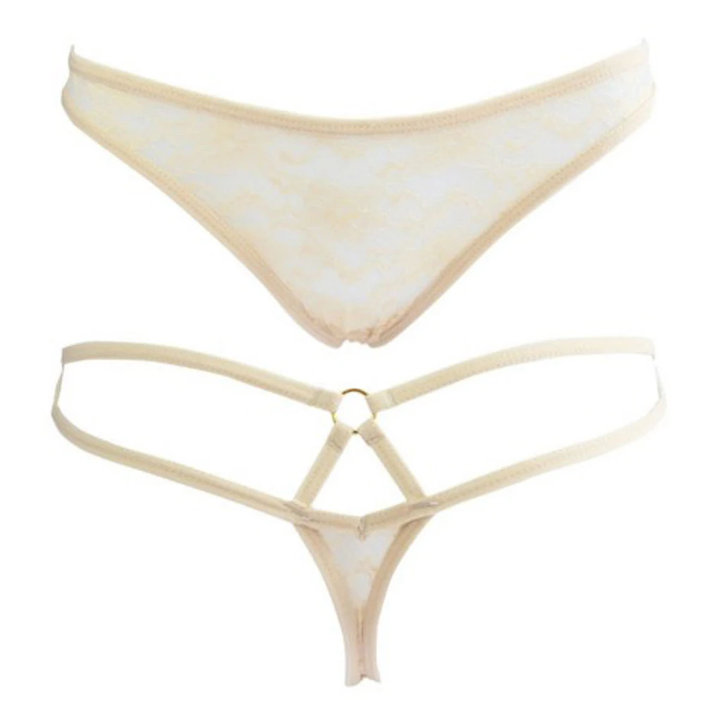 CLEARANCE SALE!!! Women Floral See-Through Lace Cotton Blend Underwear Crotchless Thongs G-String Open Crotch Low Waist Sexy