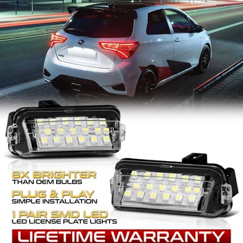 

LED License Number Plate Light Lamps For Toyota Yaris Vitz Camry Hybrid Corolla Fielder Prius C Ractis Verso S Avensis Auris E18