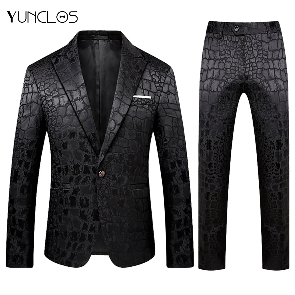 YUNCLOS Mens Black Blazer Suit Jacket Mens Slim Fit Button Embroidery Blazer Masculino Autumn Mens Suit Sets Coat Elegant
YUNCLOS Mens Black Blazer Suit Jacket Mens Slim Fit Button Embroidery Blazer Masculino Autumn Mens Suit Sets Coat Elegant