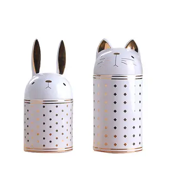 Cartoon Ceramic Jars Baking Gold Cat Rabbit Nordic Style Decorative Living Room Ornaments Home Decoration
Cartoon Ceramic Jars Baking Gold Cat Rabbit Nordic Style Decorative Living Room Ornaments Home Decoration