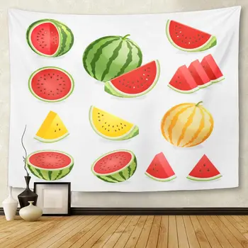 Green Cantaloupe Watermelon Orange Cartoon Color Cut Dessert Diet Tapestry Wall Hanging for Living Room Bedroom Dorm 50x60 inche 
Green Cantaloupe Watermelon Orange Cartoon Color Cut Dessert Diet Tapestry Wall Hanging for Living Room Bedroom Dorm 50x60 inche