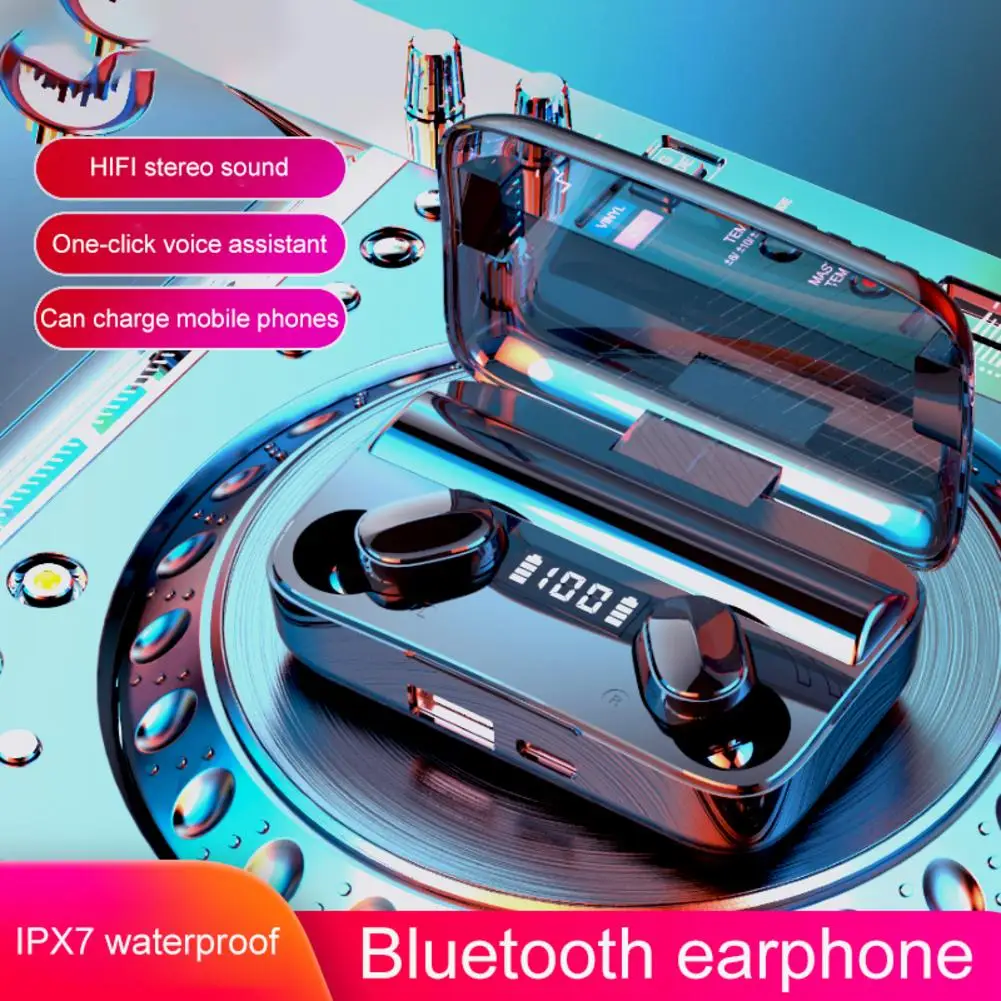 Bluetooth 5.0 Wireless Earphone IPX7 Waterproof HiFi Stereo HD Call In-ear TWS Mini Sports Earbuds with 2000mAh Charging Case
Bluetooth 5.0 Wireless Earphone IPX7 Waterproof HiFi Stereo HD Call In-ear TWS Mini Sports Earbuds with 2000mAh Charging Case