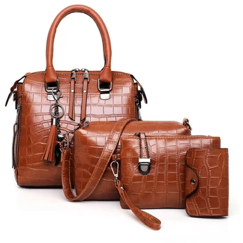4PS Women Bags Set Luxury Crocodile Female Handbags PU Leather Shoulder Bags Brand tassel Composite Bags Messenger bag 
4PS Women Bags Set Luxury Crocodile Female Handbags PU Leather Shoulder Bags Brand tassel Composite Bags Messenger bag
