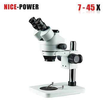 NICE-POWER Trinocular Stereo Zoom Big table stand Microscope repair 7-45X microscope binocular Free LED ring light 
NICE-POWER Trinocular Stereo Zoom Big table stand Microscope repair 7-45X microscope binocular Free LED ring light