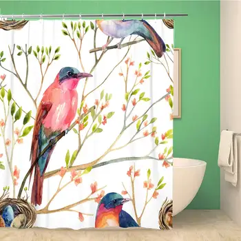 72x78 Inches Shower Curtain Watercolor Birds on The Blossoming Trees Hand Painted Pattern Bird Flying Red Snow Waterproof
72x78 Inches Shower Curtain Watercolor Birds on The Blossoming Trees Hand Painted Pattern Bird Flying Red Snow Waterproof