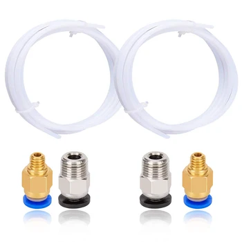 3D Printer 2Pcs Teflon Tube(1M) ID 2mm OD 4mm PTFE Pipe Extruded Hose+2Pcs PC4-M6+2Pcs PC4-M10 Pneumatic Quick Fitting
3D Printer 2Pcs Teflon Tube(1M) ID 2mm OD 4mm PTFE Pipe Extruded Hose+2Pcs PC4-M6+2Pcs PC4-M10 Pneumatic Quick Fitting