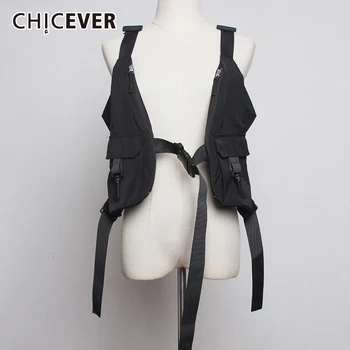 CHICEVER Korean Patchwork Lace Up Women's Vest Tunic Pocket Sleeveless Tank Irregular Vests Female 2020 Fashion Clothes New
CHICEVER Korean Patchwork Lace Up Women's Vest Tunic Pocket Sleeveless Tank Irregular Vests Female 2020 Fashion Clothes New