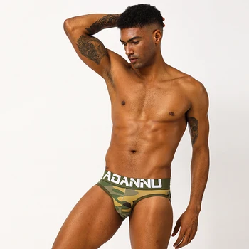 ADANNU Sexy Underpants low waist men's camouflage thongs Tanga Exotic Solid Panties Cotton convex pockets Sissy Jockstrap AD142
ADANNU Sexy Underpants low waist men's camouflage thongs Tanga Exotic Solid Panties Cotton convex pockets Sissy Jockstrap AD142