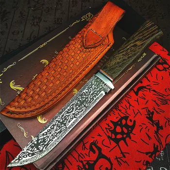 PEGASI G10+Damascus steel round wooden handle outdoor hunting knife high hardness CNC straight blade li gifts knives wholesale
PEGASI G10+Damascus steel round wooden handle outdoor hunting knife high hardness CNC straight blade li gifts knives wholesale