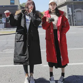 Red Parkas Women Long Jacket 2020 New Winter Warm Down Coat Female Overcoat Fashion Loose Coat Fur collar Hooded Jacket WM133 
Red Parkas Women Long Jacket 2020 New Winter Warm Down Coat Female Overcoat Fashion Loose Coat Fur collar Hooded Jacket WM133