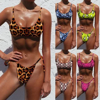 Sexy Leopard Bandage Bikini Set Women String High Cut Bathing Suit Swimsuit Halter Top Swimwear Summer Beachwear Biquini 
Sexy Leopard Bandage Bikini Set Women String High Cut Bathing Suit Swimsuit Halter Top Swimwear Summer Beachwear Biquini