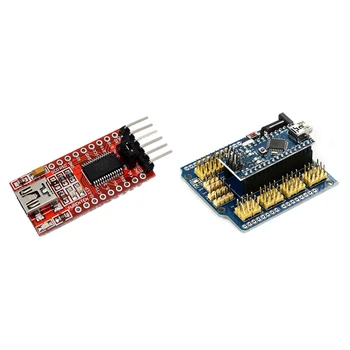 HOT 1pcs FT232RL Module 5V 3.3V FTDI USB TTL Conversion Adapter Red & 1pcs Nano I / O Expansion Shield
HOT 1pcs FT232RL Module 5V 3.3V FTDI USB TTL Conversion Adapter Red & 1pcs Nano I / O Expansion Shield