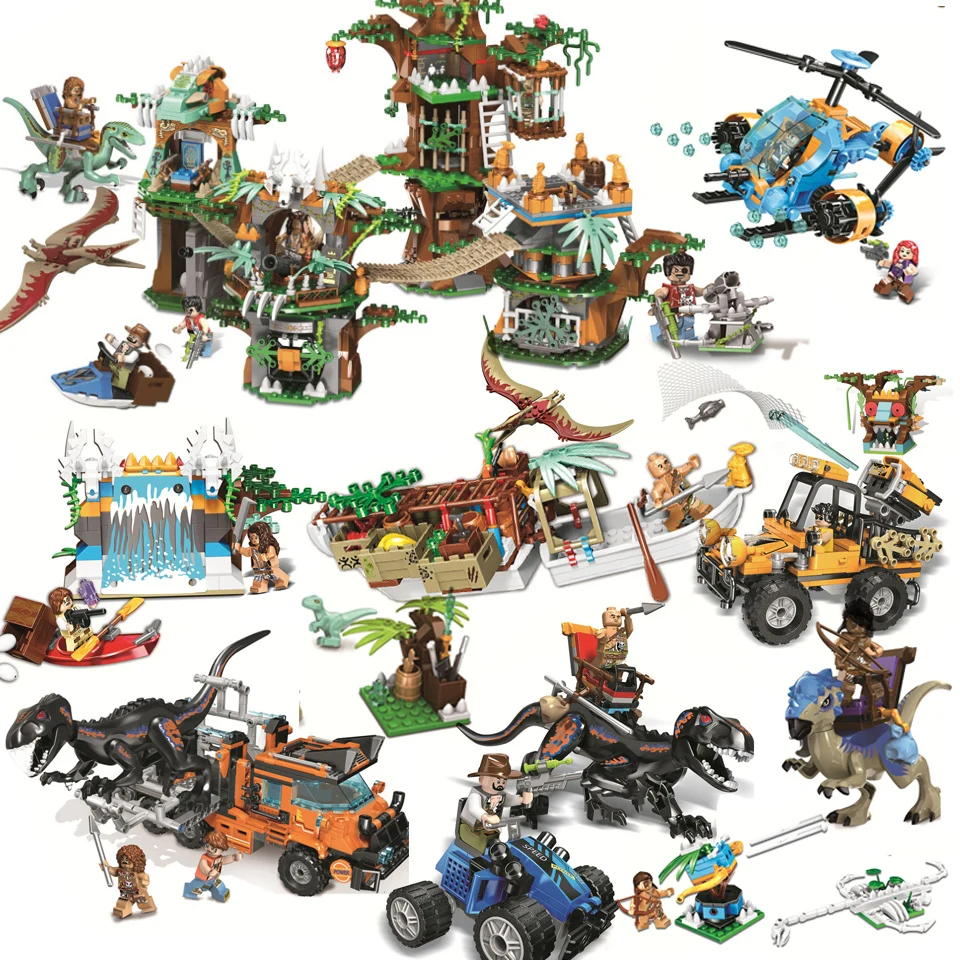 2020 Jurassic Dinosaurs World Park 2 Dinosaur Raptor Protection Zone Set Building Blocks ing Juguetes Toys Gifts | Игрушки и хобби
