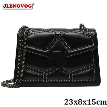 Famous European Brands Handbags Women Bags Luxury PU Leather Rivets Crossbody Chain Bag Ladies Shoulder Flap Bag Black Red Brown
Famous European Brands Handbags Women Bags Luxury PU Leather Rivets Crossbody Chain Bag Ladies Shoulder Flap Bag Black Red Brown
