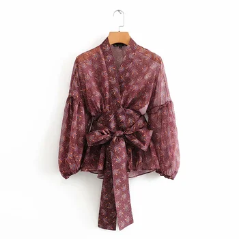 2020 Spring Women's New Double-Lapel V-Neck Long Sleeve Stretch Cuff Shirt with Bow Print Shirt
2020 Spring Women's New Double-Lapel V-Neck Long Sleeve Stretch Cuff Shirt with Bow Print Shirt