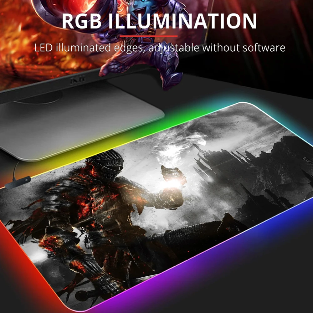Игровой коврик для мыши Dark Souls с RGB светодиодный, большой коврик для мыши, коврик для клавиатуры, игровой резиновый нескользящий коврик для мыши, игровые настольные коврики 
Игровой коврик для мыши Dark Souls с RGB светодиодный, большой коврик для мыши, коврик для клавиатуры, игровой резиновый нескользящий коврик для мыши, игровые настольные коврики