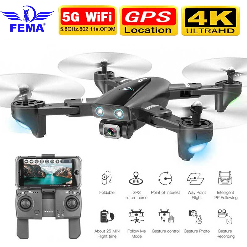 FEMA S167 RC Drone GPS with Camera HD 4K 1080P Wide Angle 5G WIFI FPV Auto Follow Altitude Hold Quadcopter Dron RC Professional
FEMA S167 RC Drone GPS with Camera HD 4K 1080P Wide Angle 5G WIFI FPV Auto Follow Altitude Hold Quadcopter Dron RC Professional