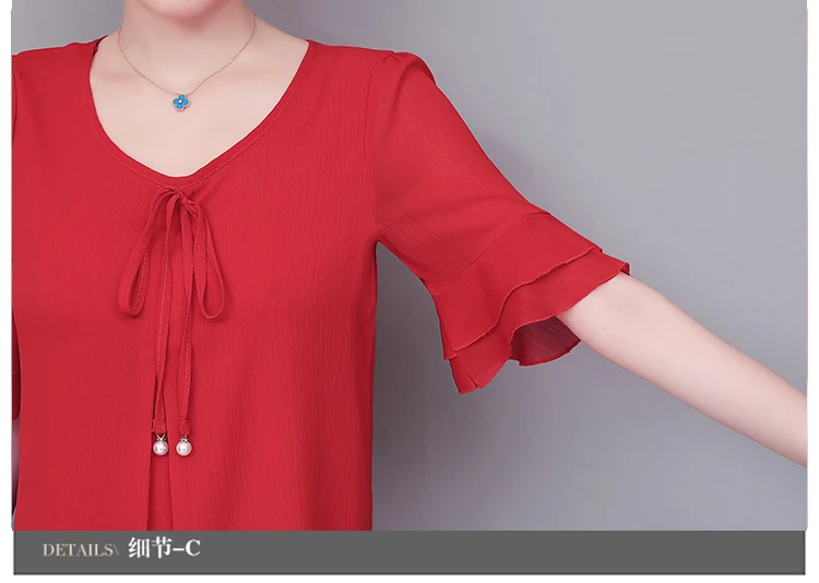 Women Blouses Solid 2020 Summer New Short- Sleeve V-Neck Lace up Shirt Female Chiffon Womens Plus Size Tops Slim Clothing NS4544 Women Blouses Solid 2020 Summer New Short- Sleeve V-Neck Lace up Shirt Female Chiffon Womens Plus Size Tops Slim Clothing NS4544