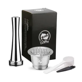 Refillable Square-hole Coffee Capsule Pod Filter Dripper Tamper Stainless steel Compatible with Nespresso Coffee Machine
Refillable Square-hole Coffee Capsule Pod Filter Dripper Tamper Stainless steel Compatible with Nespresso Coffee Machine