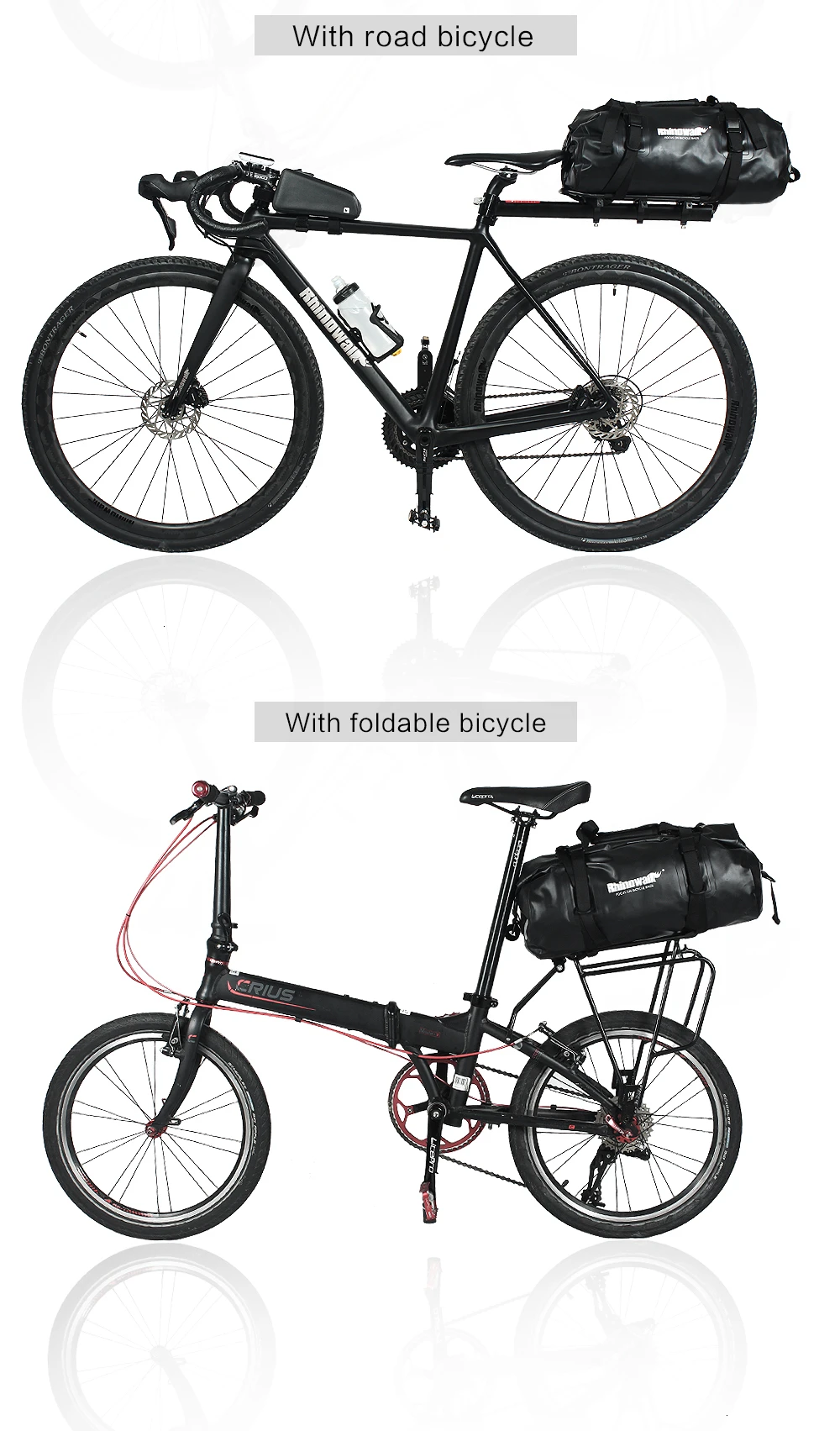 Rhinowalk Bicycle Luggage Bags 20L Full Waterproof for Road Bike Rear Rack Trunk Cycling Saddle Storage Pannier Multi Travel Bag (12)