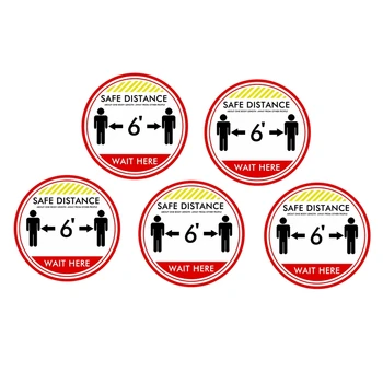 5Pcs/Set 11Inch Social Distancing Floor Decals Safety Floor Sign Marker Maintain 6 Foot Distance Anti-Slip
5Pcs/Set 11Inch Social Distancing Floor Decals Safety Floor Sign Marker Maintain 6 Foot Distance Anti-Slip