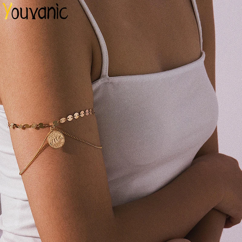 Фото Женский браслет-цепочка на руку с блестками золотая цепочка-манжета 0127 | Браслеты с шармами (4000165256562)