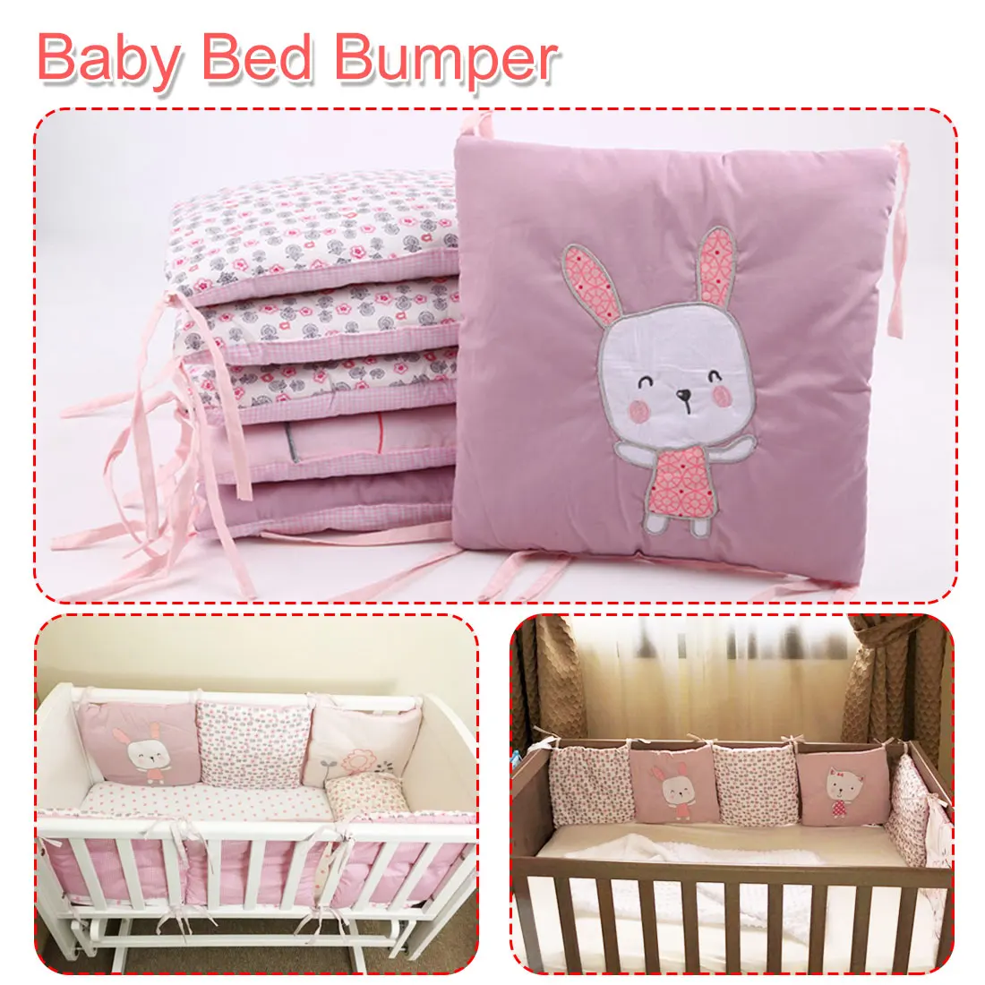 6Pcs/Lot Baby Bed Bumper in the Crib Rabbit Flowers Baby Bedding Bumper Bed Breathable Crib Bumper for Baby Girls Boys
6Pcs/Lot Baby Bed Bumper in the Crib Rabbit Flowers Baby Bedding Bumper Bed Breathable Crib Bumper for Baby Girls Boys