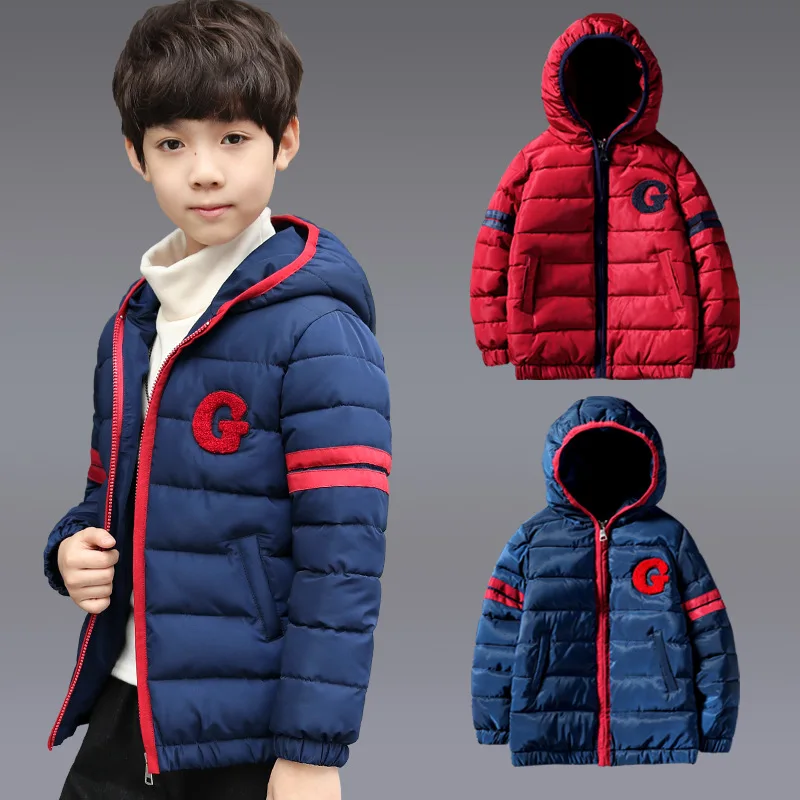 

Childrenswear Winter Style BOY'S Quilted Cotton Coat 2018 New Style Children Warm Cotton Coat Hooded Thick Short Cotton-padded J