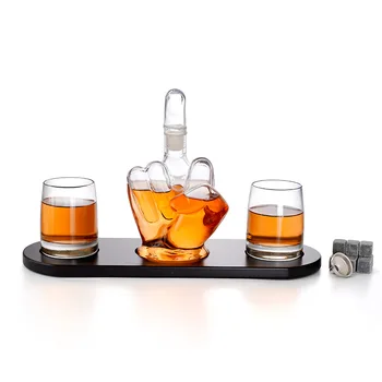 Hellodream novelty Middle finger shaped home bar 3 Pcs Whiskey Decanter Set with wooden Bracket for Liquor Scotch Bourbon
Hellodream novelty Middle finger shaped home bar 3 Pcs Whiskey Decanter Set with wooden Bracket for Liquor Scotch Bourbon