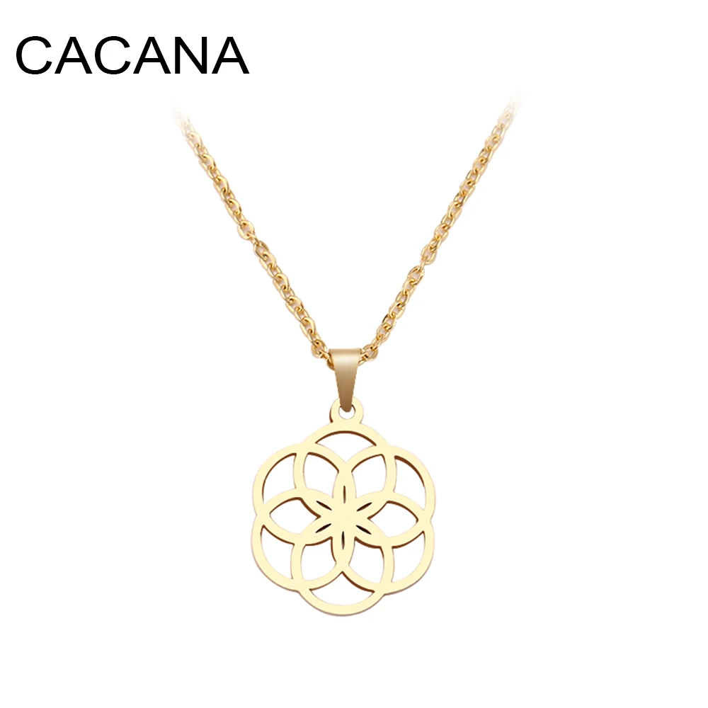 CACANA Stainless Steel Necklace For Women Man Round Circle Designed Geometric Pendant Necklace Engagement Jewelry
CACANA Stainless Steel Necklace For Women Man Round Circle Designed Geometric Pendant Necklace Engagement Jewelry