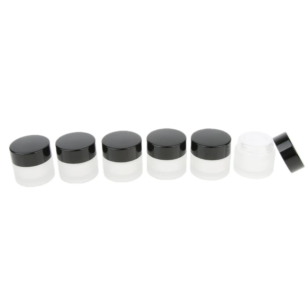 6/set 10g Clear Glass Jar with Lid Travel Bottles Kit Compact Storage 6/set 10g Clear Glass Jar with Lid Travel Bottles Kit Compact Storage