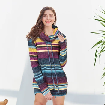 Wipalo Drawstring Collar Striped Knitwear Women Sweater Casual Cowl Neck Long Sleeve Pullover Sweaters Ladies Tops Fall Jumpers
Wipalo Drawstring Collar Striped Knitwear Women Sweater Casual Cowl Neck Long Sleeve Pullover Sweaters Ladies Tops Fall Jumpers