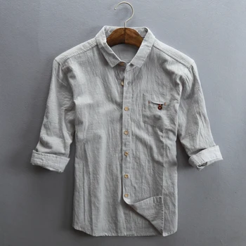 Mens 3/4 Sleeve Cotton Linen Thin Summer Shirts Casual Button Front Breathable Male Shirt D45
Mens 3/4 Sleeve Cotton Linen Thin Summer Shirts Casual Button Front Breathable Male Shirt D45
