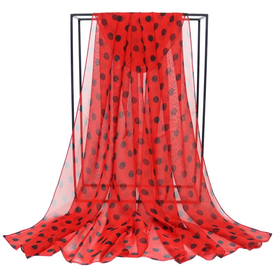 

Speelk Brand New Polka Dot Georgette Silk Scarf Women Fashion Dots Scarves And Wraps Female Long Outdoor Shawls Wholesale