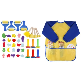 40 Pcs Accessories: 39 Pcs Mini Flower Sponge Painting Brushes Set & 1 Pcs Kids Toddler Waterproof Play Apron Art Smock
40 Pcs Accessories: 39 Pcs Mini Flower Sponge Painting Brushes Set & 1 Pcs Kids Toddler Waterproof Play Apron Art Smock
