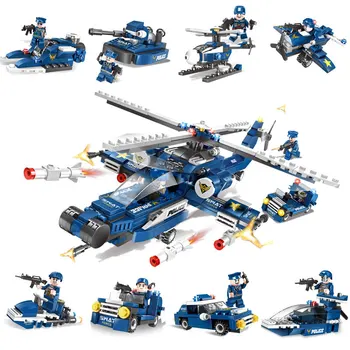 8in1 Helicopter City Police Model Building Blocks Set SWAT Team with Action Figures Technic DIY Bricks Toys for Boys Children
8in1 Helicopter City Police Model Building Blocks Set SWAT Team with Action Figures Technic DIY Bricks Toys for Boys Children