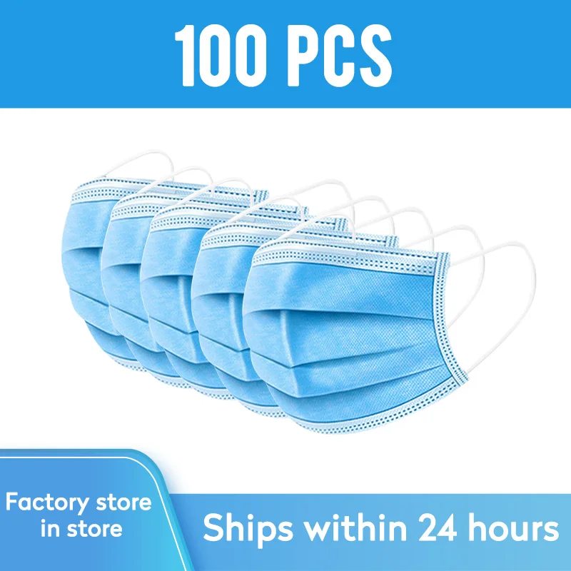 Dust protection Anti-Pollution 100 PCS 3 Layers Mask Disposable Face Masks Dust Filter Safety Mask Proof Flu Earloop Face Masks
Dust protection Anti-Pollution 100 PCS 3 Layers Mask Disposable Face Masks Dust Filter Safety Mask Proof Flu Earloop Face Masks