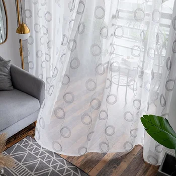 Modern Simple Circle Embroidered Window Screen Cotton and Linen Fabric For Living Room Bedroom Kitchen Transparent Tulle JK158Z
Modern Simple Circle Embroidered Window Screen Cotton and Linen Fabric For Living Room Bedroom Kitchen Transparent Tulle JK158Z