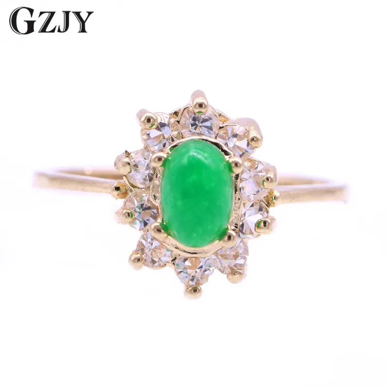 GZJY Fashion Simple Oval Green Stone Zircon Wedding Ring Champagne Gold Color Flower Rings For Women
GZJY Fashion Simple Oval Green Stone Zircon Wedding Ring Champagne Gold Color Flower Rings For Women