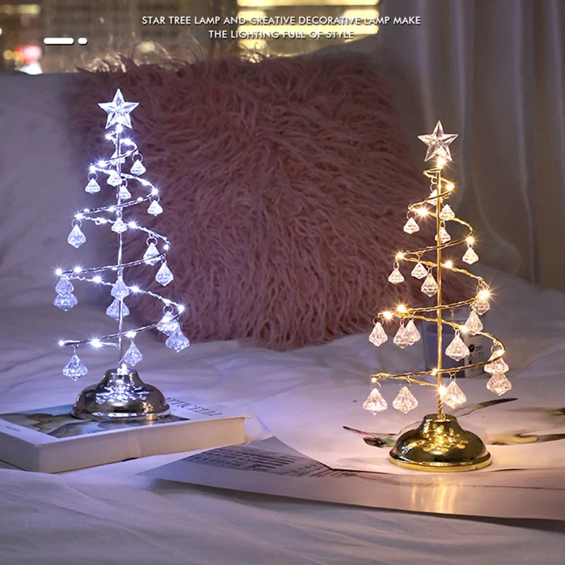 Christmas Tree Light Holiday Decoration Crystal Christmas Tree Lamp Table Light Decorative Light Christmas New Year Gift
Christmas Tree Light Holiday Decoration Crystal Christmas Tree Lamp Table Light Decorative Light Christmas New Year Gift