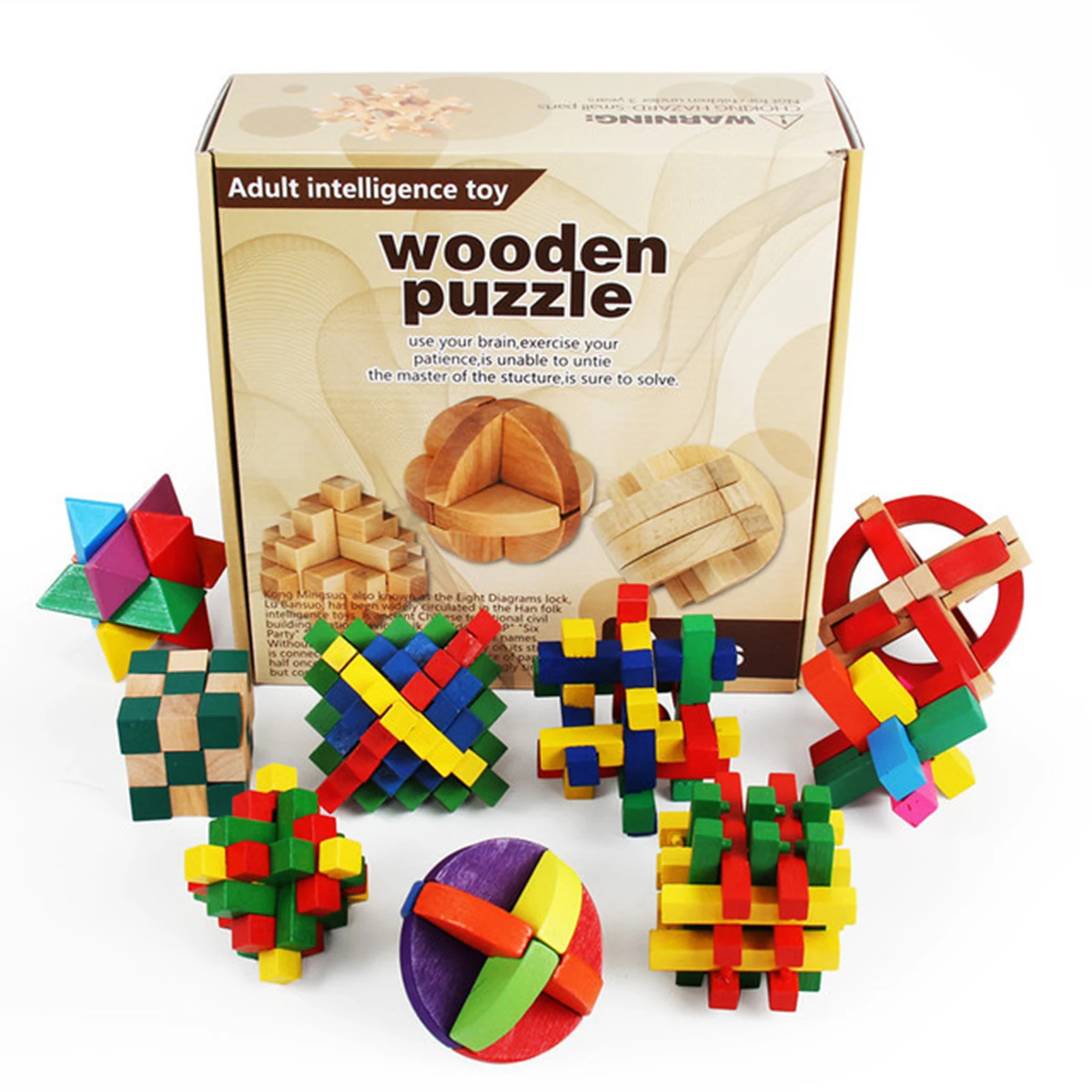 9Pcs/set Kongming Lock Wooden Learning Puzzle Brain Teasers Birthdday Gift for Adults and Kids - Colorful
9Pcs/set Kongming Lock Wooden Learning Puzzle Brain Teasers Birthdday Gift for Adults and Kids - Colorful
