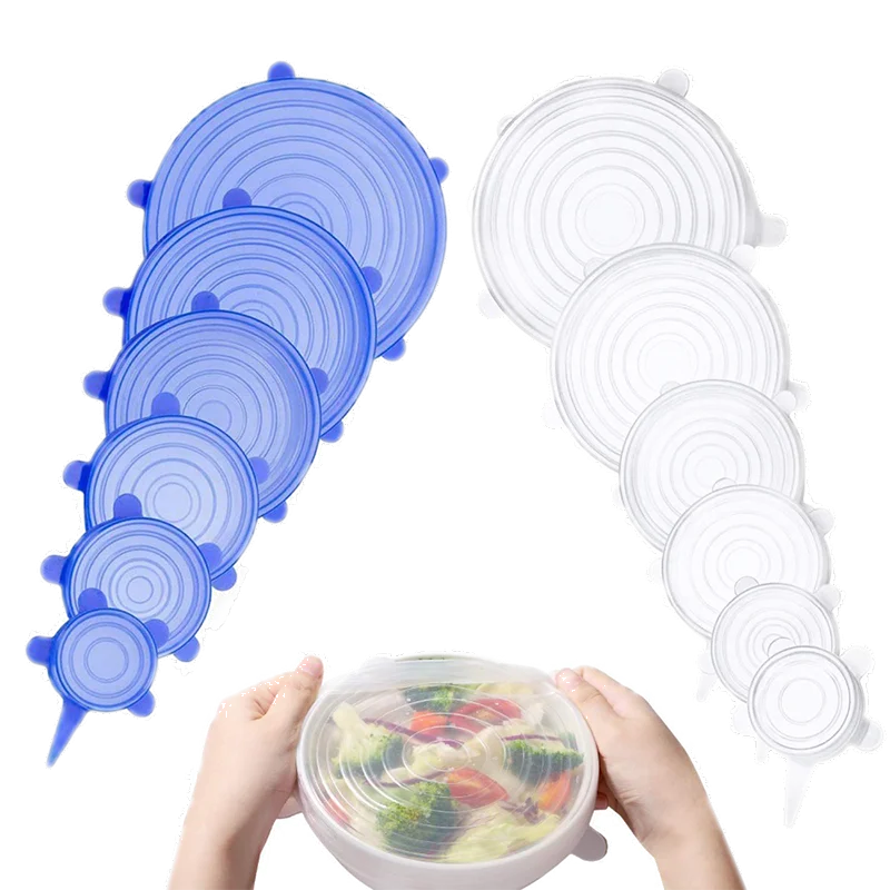 VEHHE 6pcs Universal Food Grade Silicone Stretch Lids Refrigerator Kitchen Fresh Keeping Caps Reusable Bowl Pot Silicone Cover
VEHHE 6pcs Universal Food Grade Silicone Stretch Lids Refrigerator Kitchen Fresh Keeping Caps Reusable Bowl Pot Silicone Cover