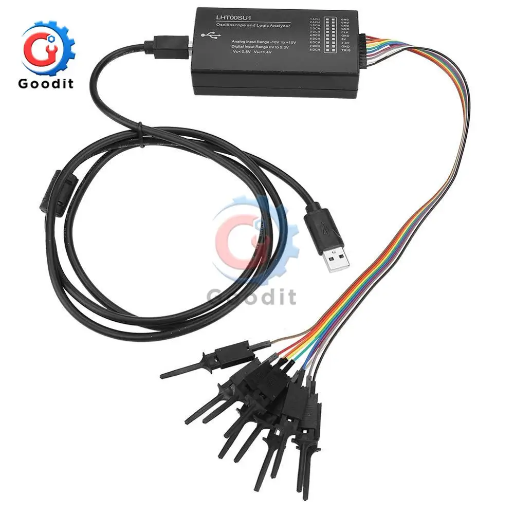 Virtual Oscilloscope Logic Analyzer LHT00SU1 Multi-Function Signal Generator I2C SPI CAN Uart with Clamp Line and USB Connector
Virtual Oscilloscope Logic Analyzer LHT00SU1 Multi-Function Signal Generator I2C SPI CAN Uart with Clamp Line and USB Connector