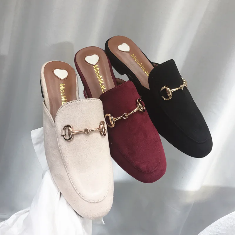 2019 New Style Korean-style Online Celebrity Slipper Women's Suede Closed-toe Slipper Chunky-Heel Buckle Casual Loafer Students 
2019 New Style Korean-style Online Celebrity Slipper Women's Suede Closed-toe Slipper Chunky-Heel Buckle Casual Loafer Students
